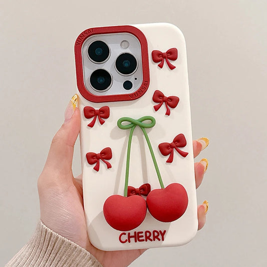 Cherry Soft Silicone Phone Case For iPhone