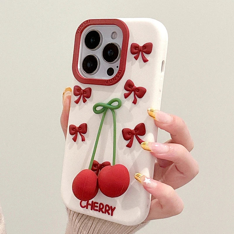 Cherry Soft Silicone Phone Case For iPhone