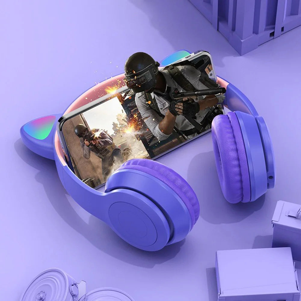 Bluetooth Headphones Cute Cat Ear Gaming Headset