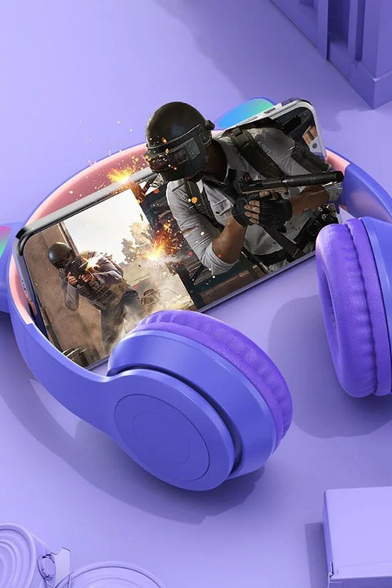 Bluetooth Headphones Cute Cat Ear Gaming Headset