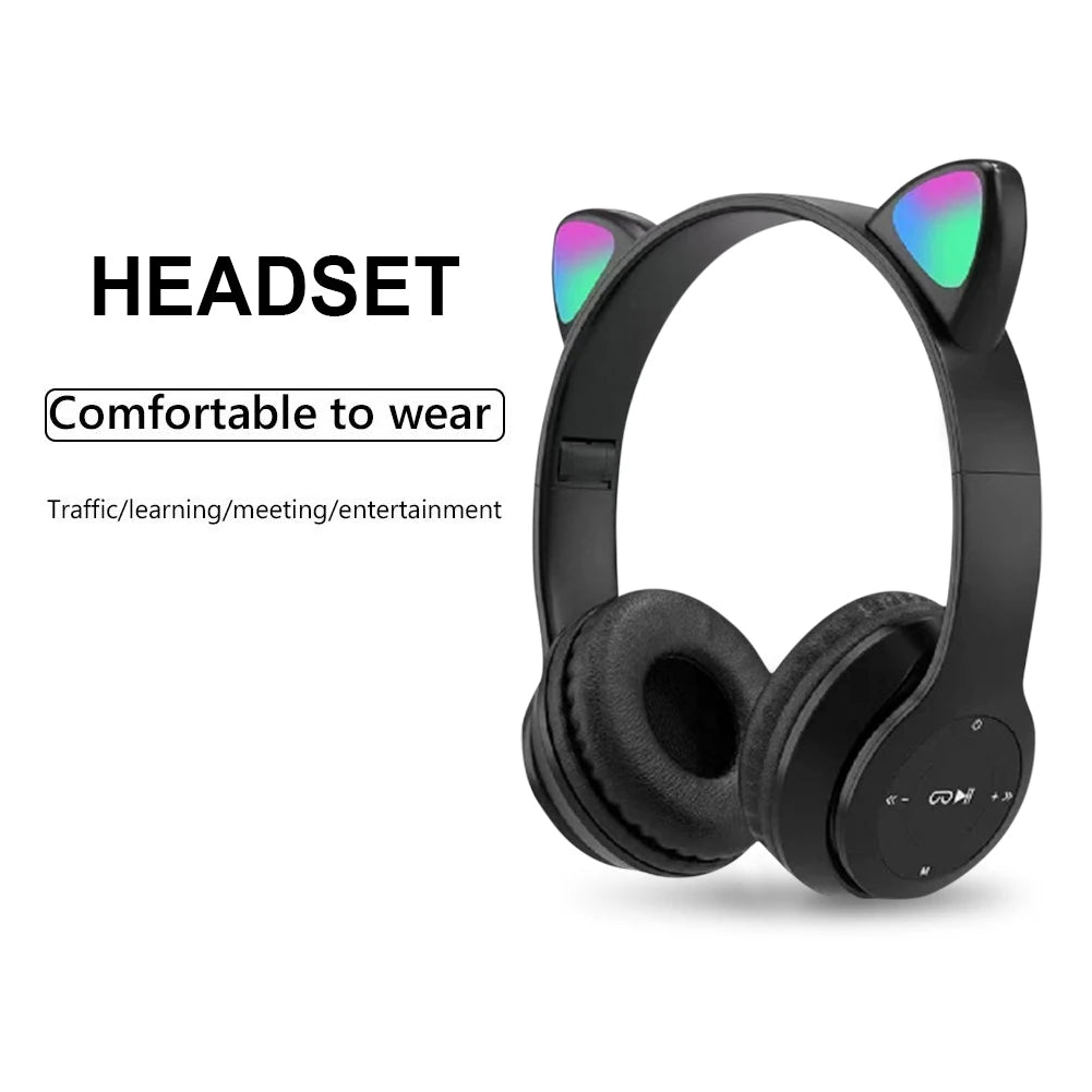 Bluetooth Headphones Cute Cat Ear Gaming Headset