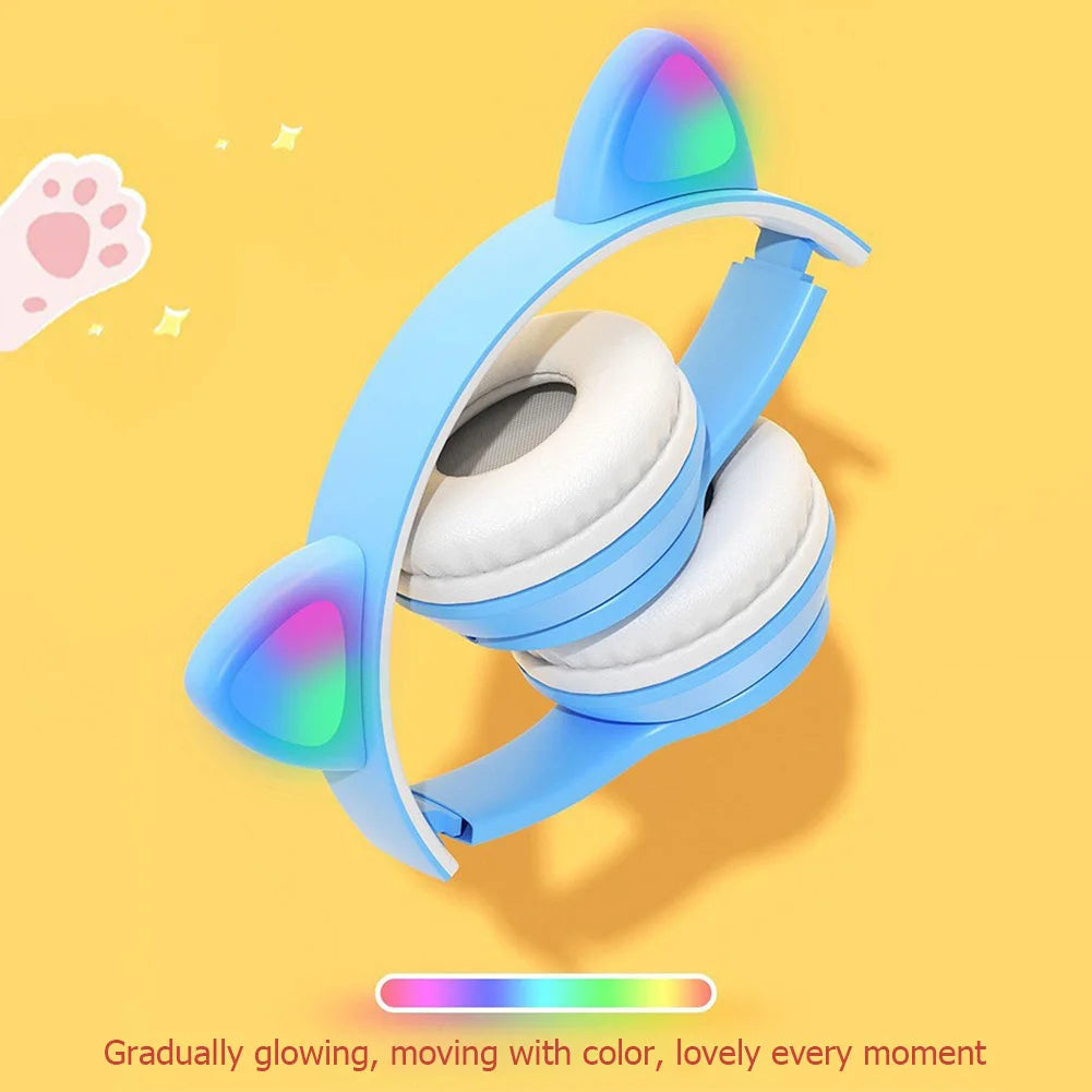 Bluetooth Headphones Cute Cat Ear Gaming Headset