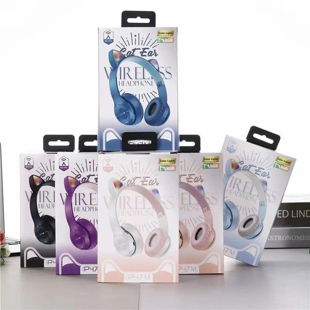 Bluetooth Headphones Cute Cat Ear Gaming Headset