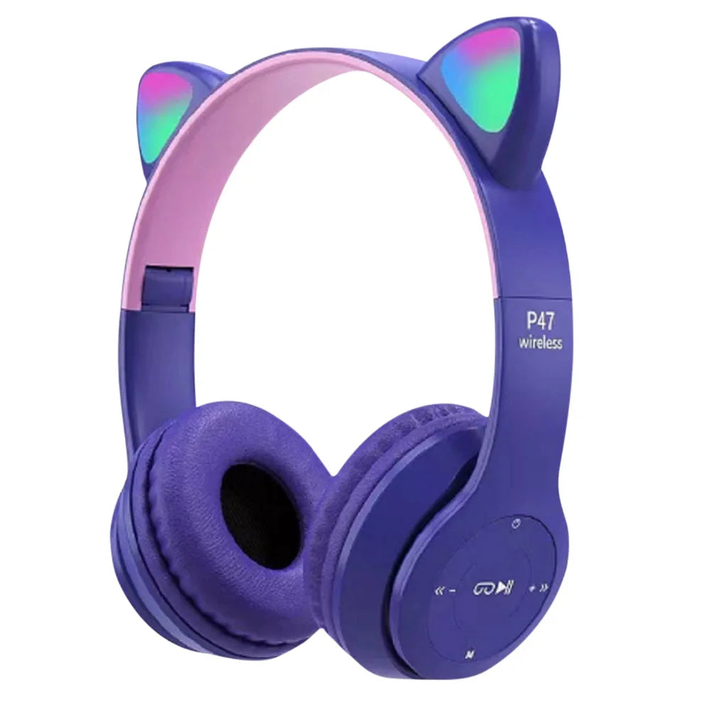 Bluetooth Headphones Cute Cat Ear Gaming Headset