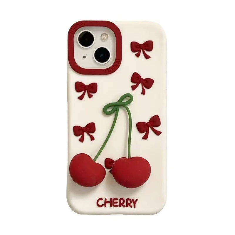 Cherry Soft Silicone Phone Case For iPhone