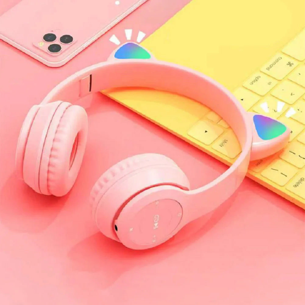 Bluetooth Headphones Cute Cat Ear Gaming Headset