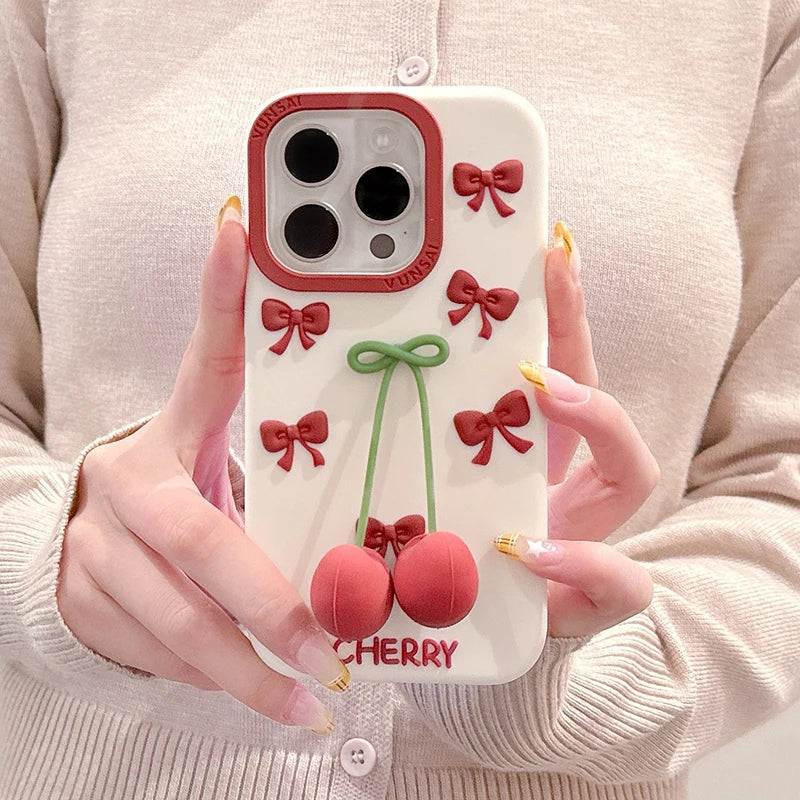 Cherry Soft Silicone Phone Case For iPhone