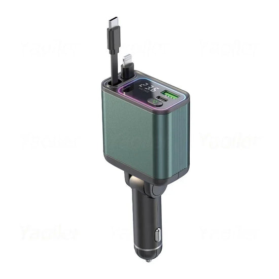 Scalable Car Charger 4 in 1 Fast Charging.2-Ports Cigarette Lighter Adapter