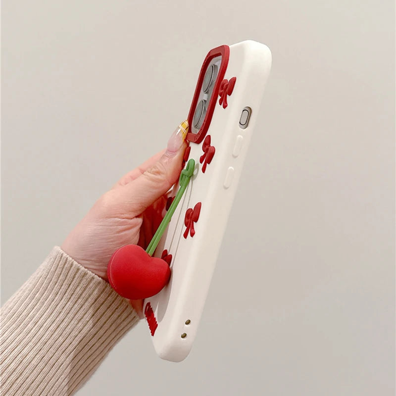 Cherry Soft Silicone Phone Case For iPhone