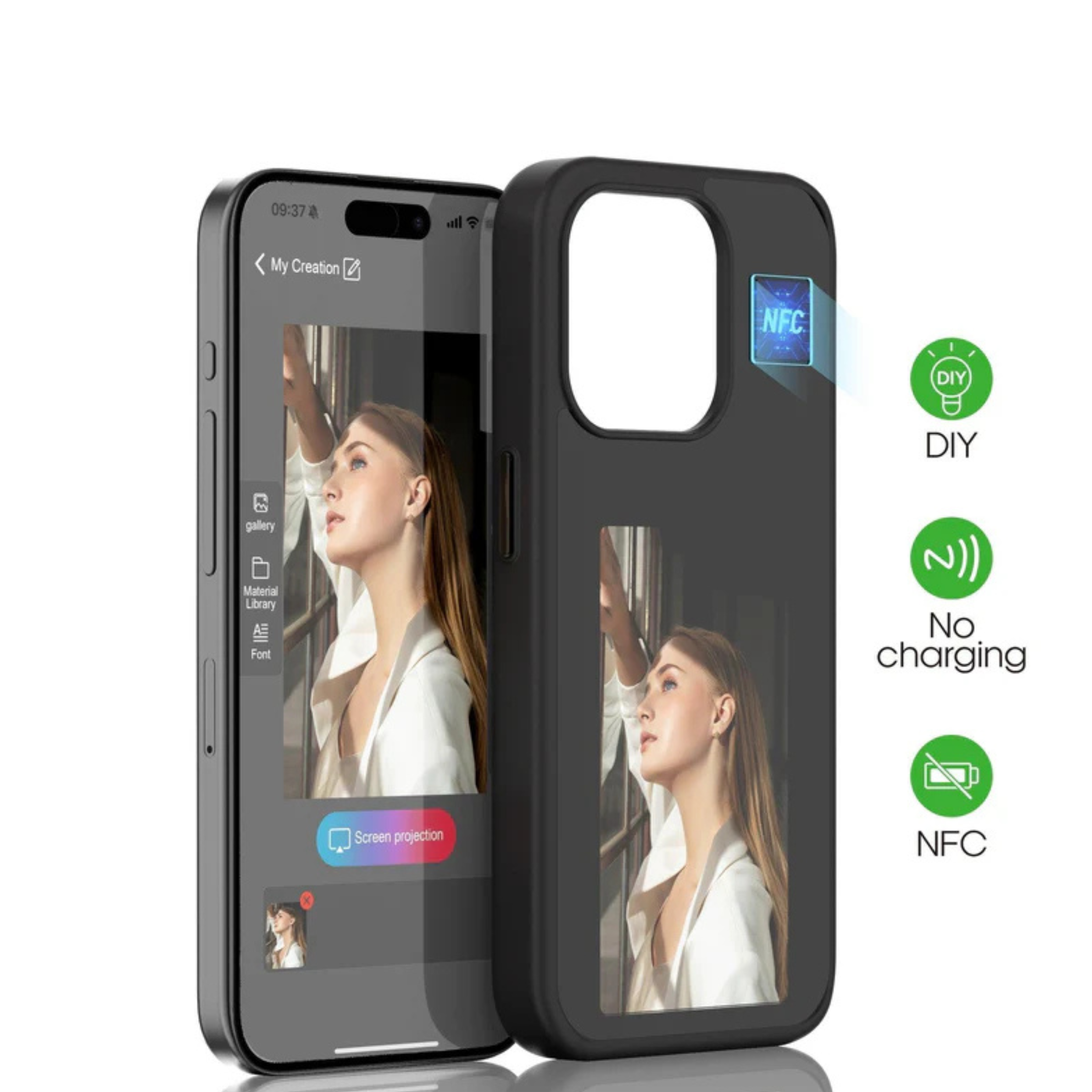 E Ink Display Pattern NFC Case